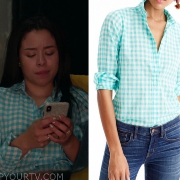 J. Crew Tops - J. Crew Perfect  Gingham ASO Good Trouble